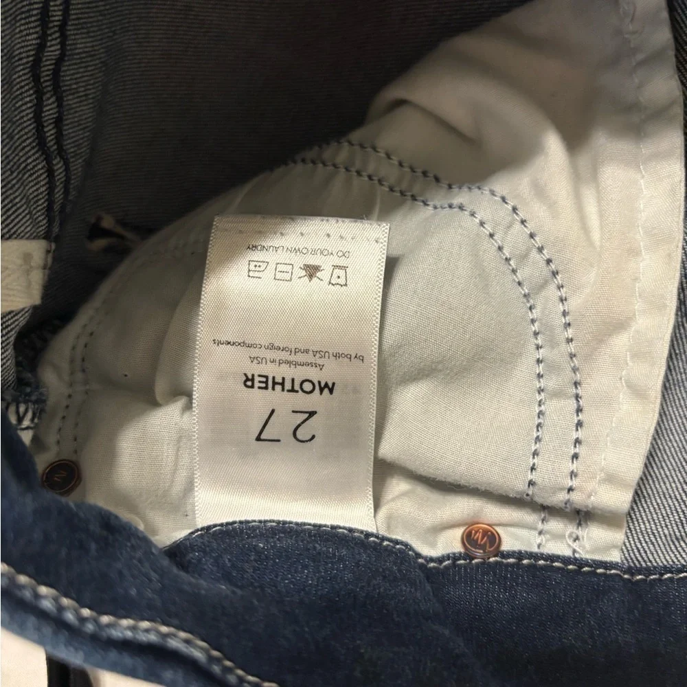 Mother, high waisted, looker ankle fray, Dark Blue Women's Jeans size 27 - Picture 6 of 11